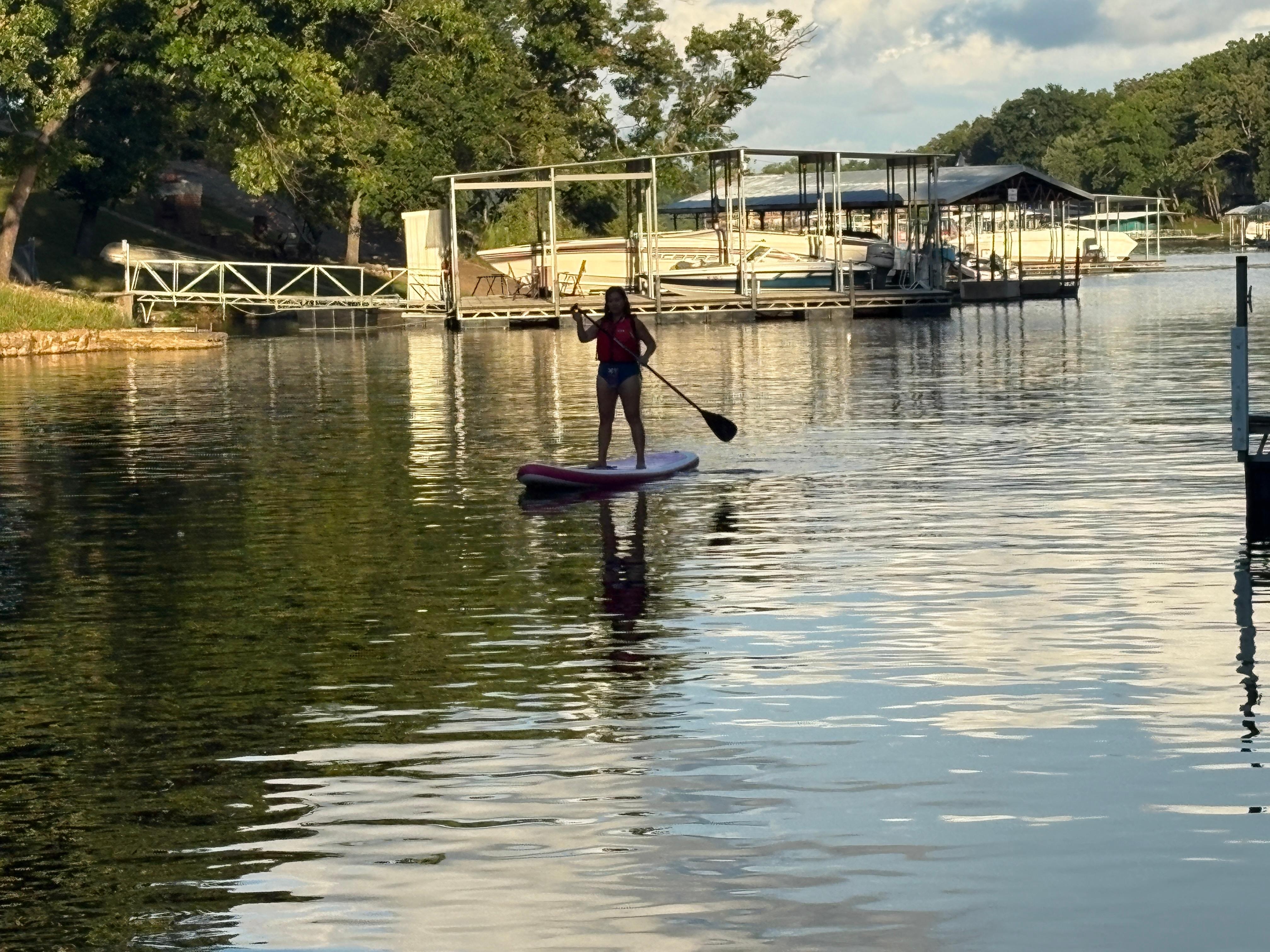Paddle boarding in the cove