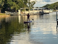 Paddle boarding in the cove