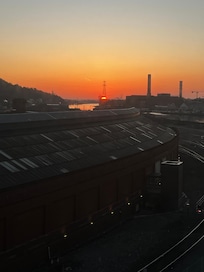 View from our hotel room and seeing the sunrise