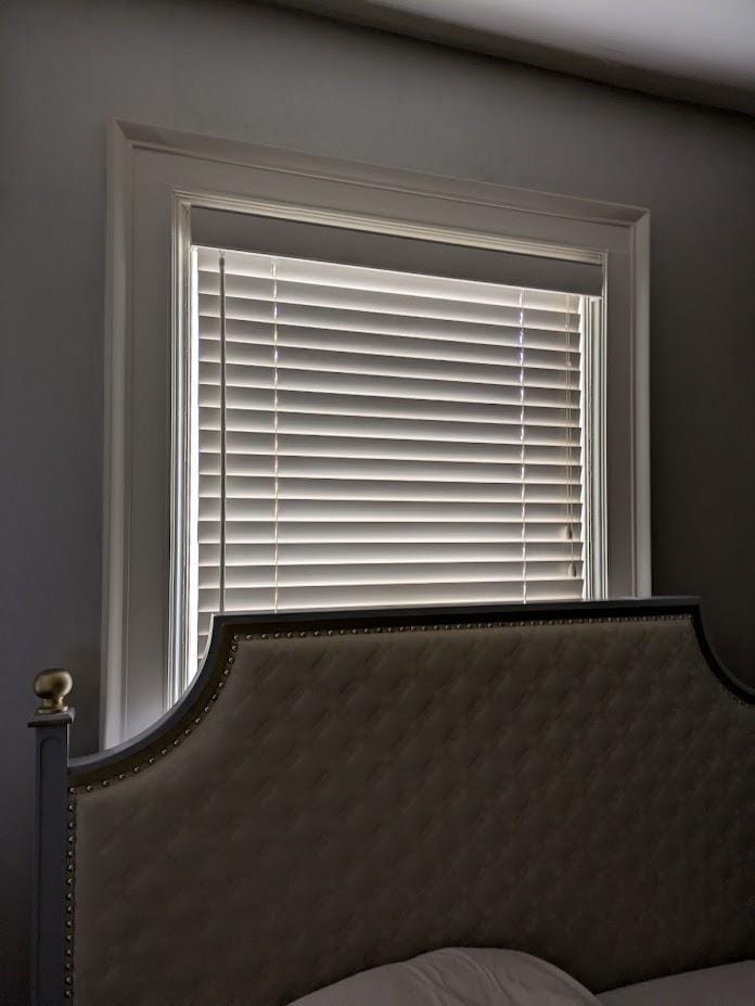 About as dark as the room can get once the sun starts coming up. Just be aware if you like a dark room to sleep