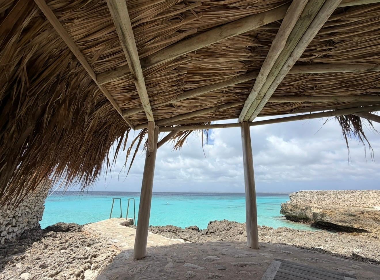 View from lower chill out area by ocean 