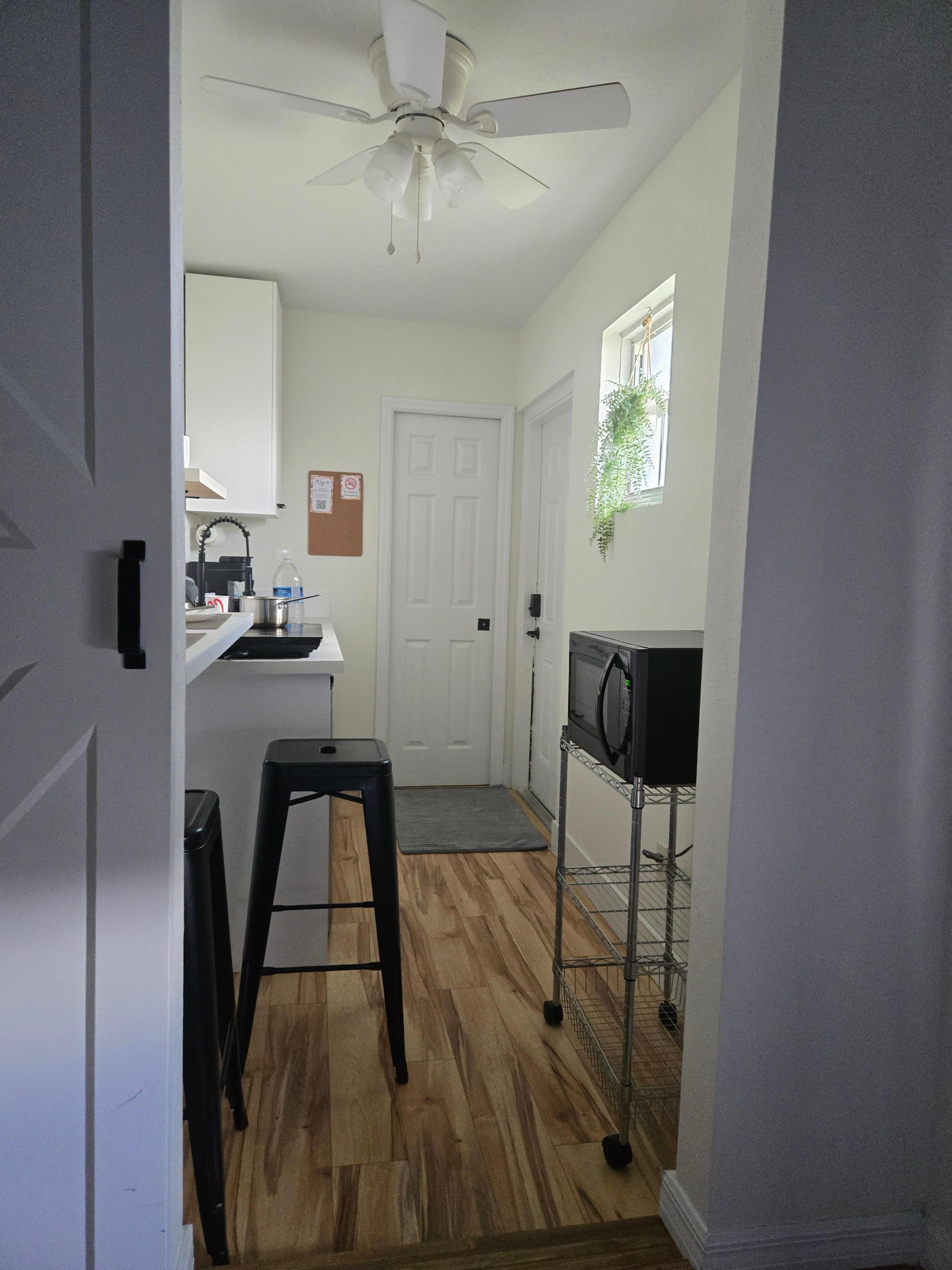 Perfect little kitchenette (silverware drawer is hidden in the top drawer on the right. 