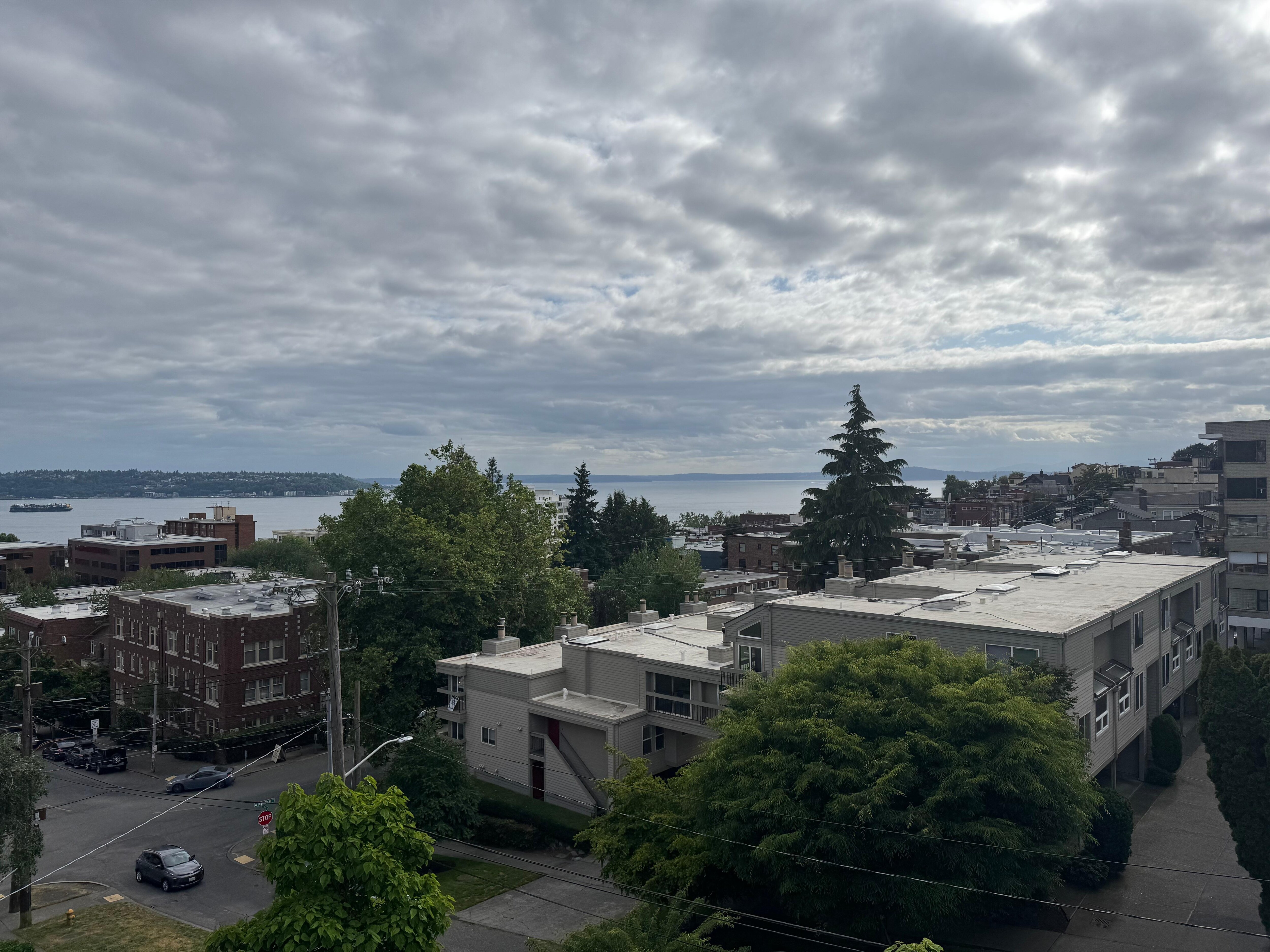 View of the Sound from rooftop deck