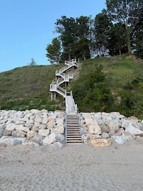Stairs to the lake