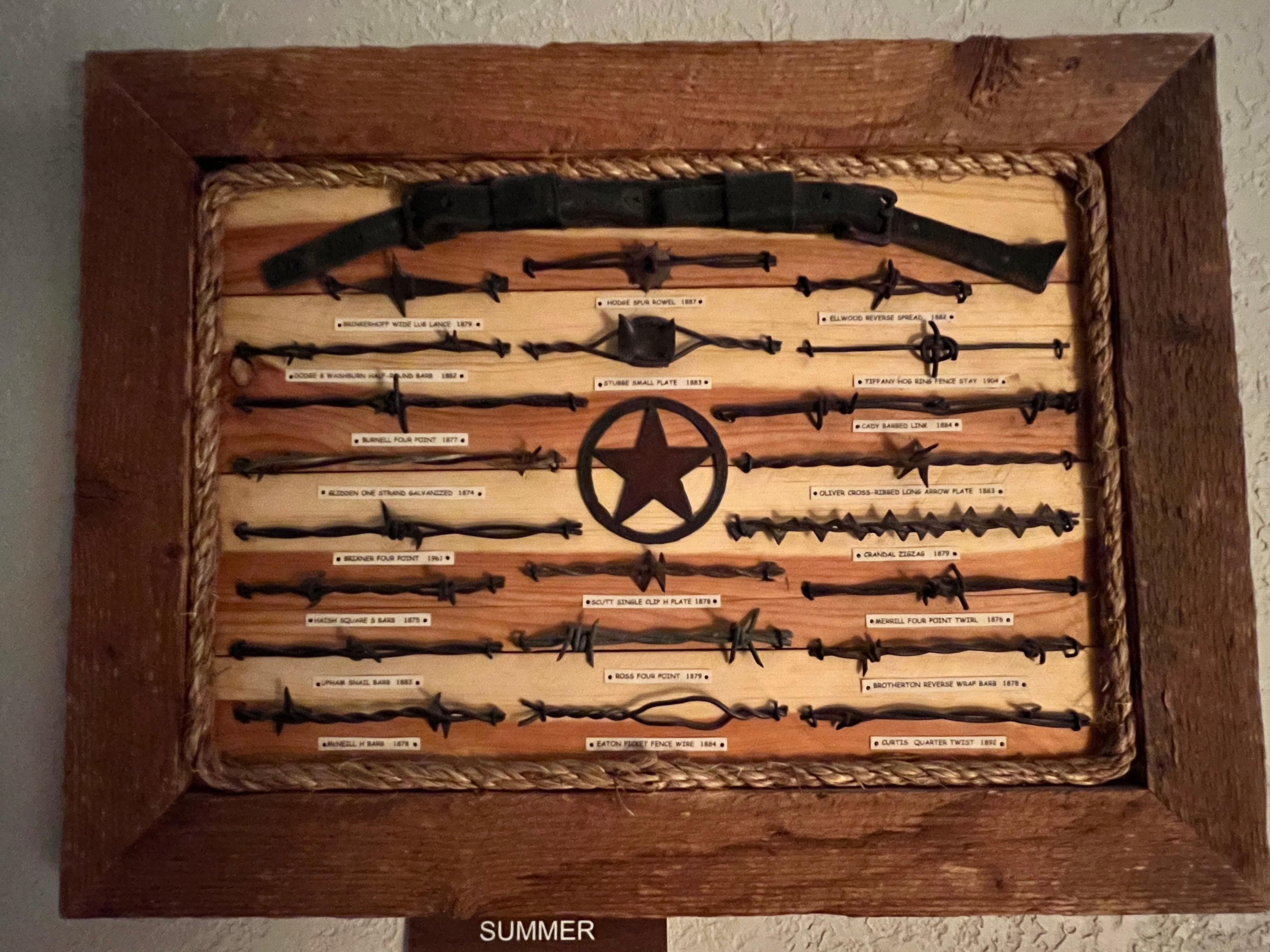 Room decor—-different barbwire throughout the years