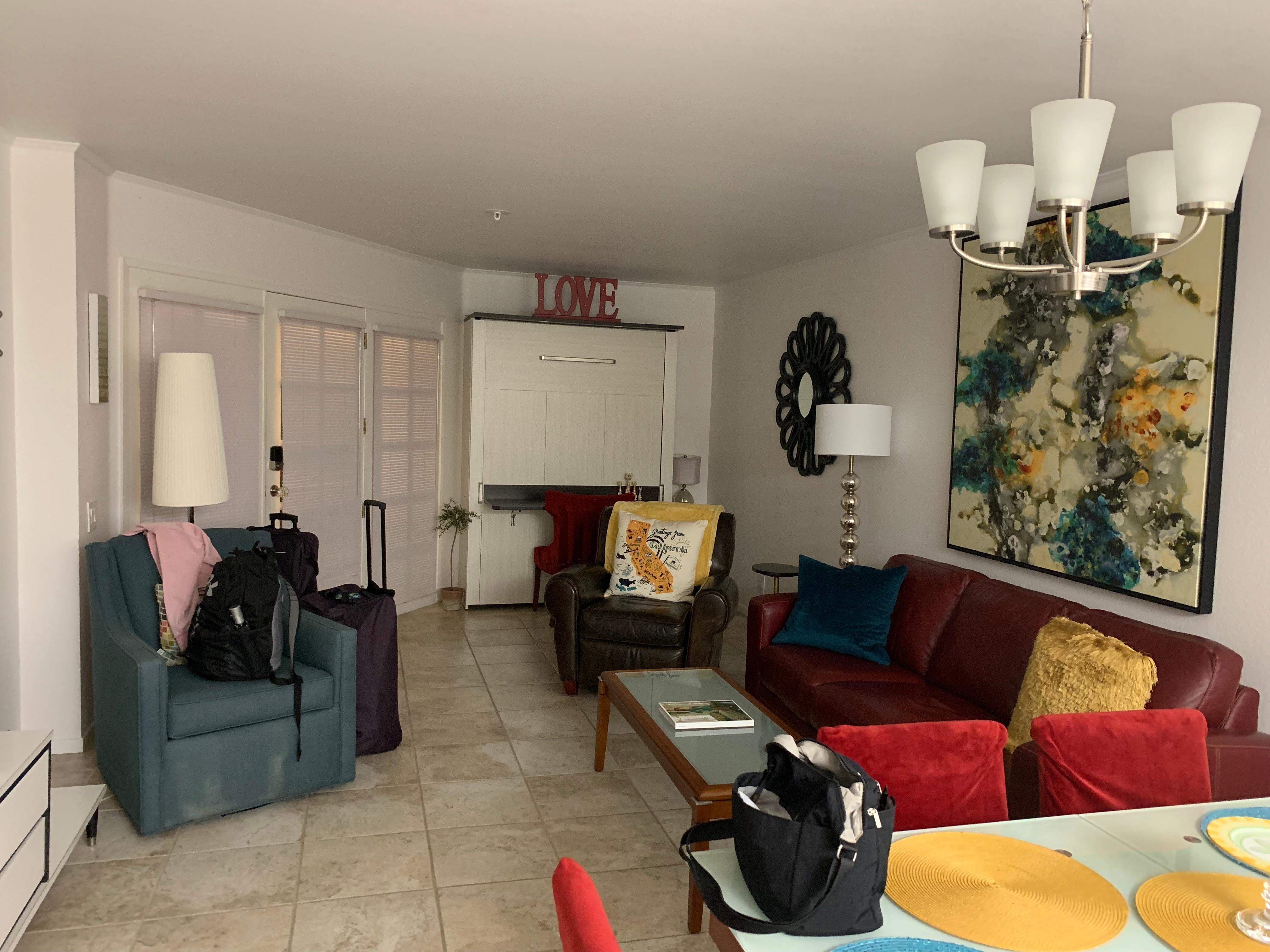 Living area view from kitchen