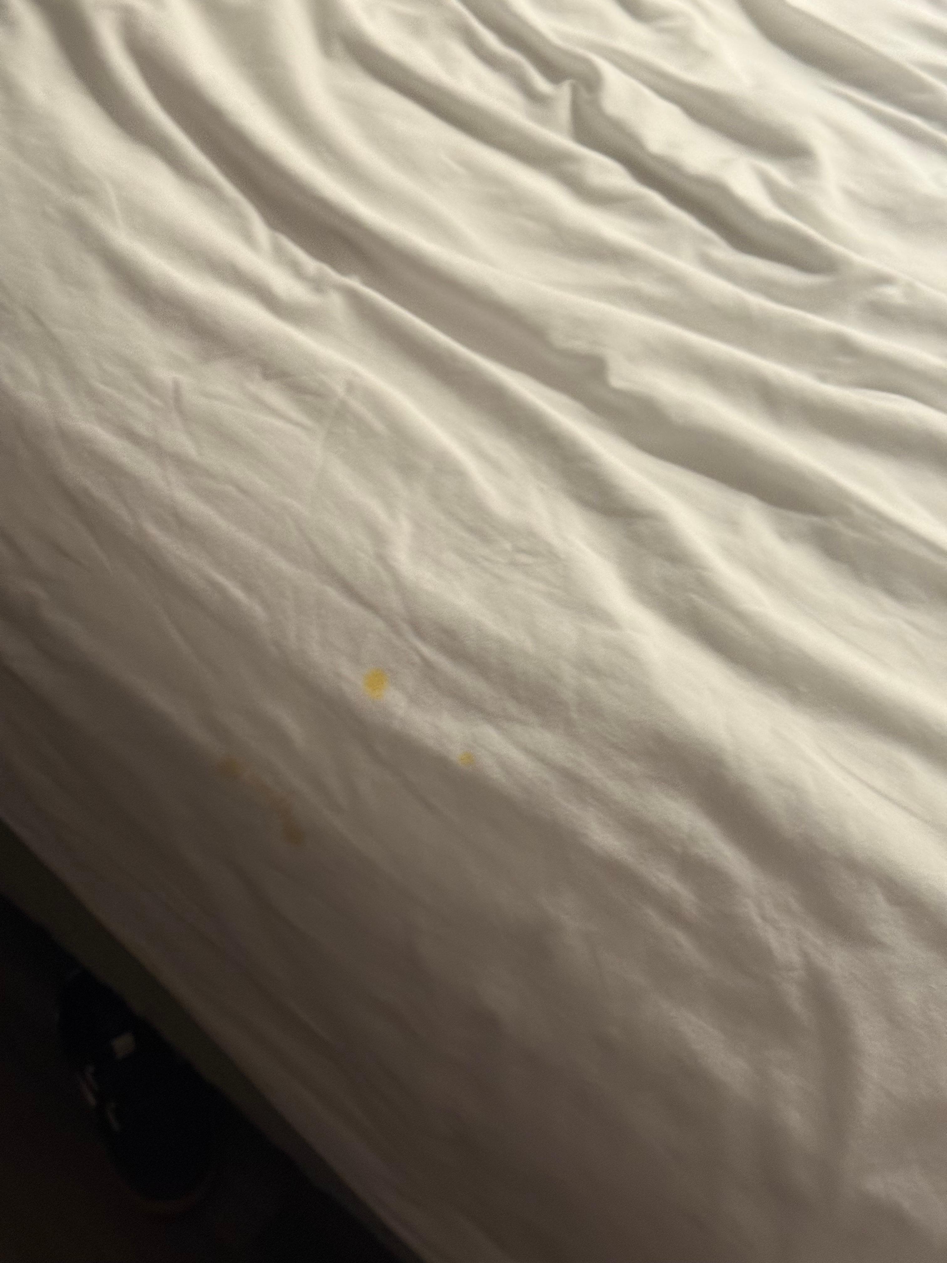 Orange residue on bed