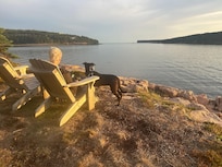Enjoying the sunset from the chairs on the point