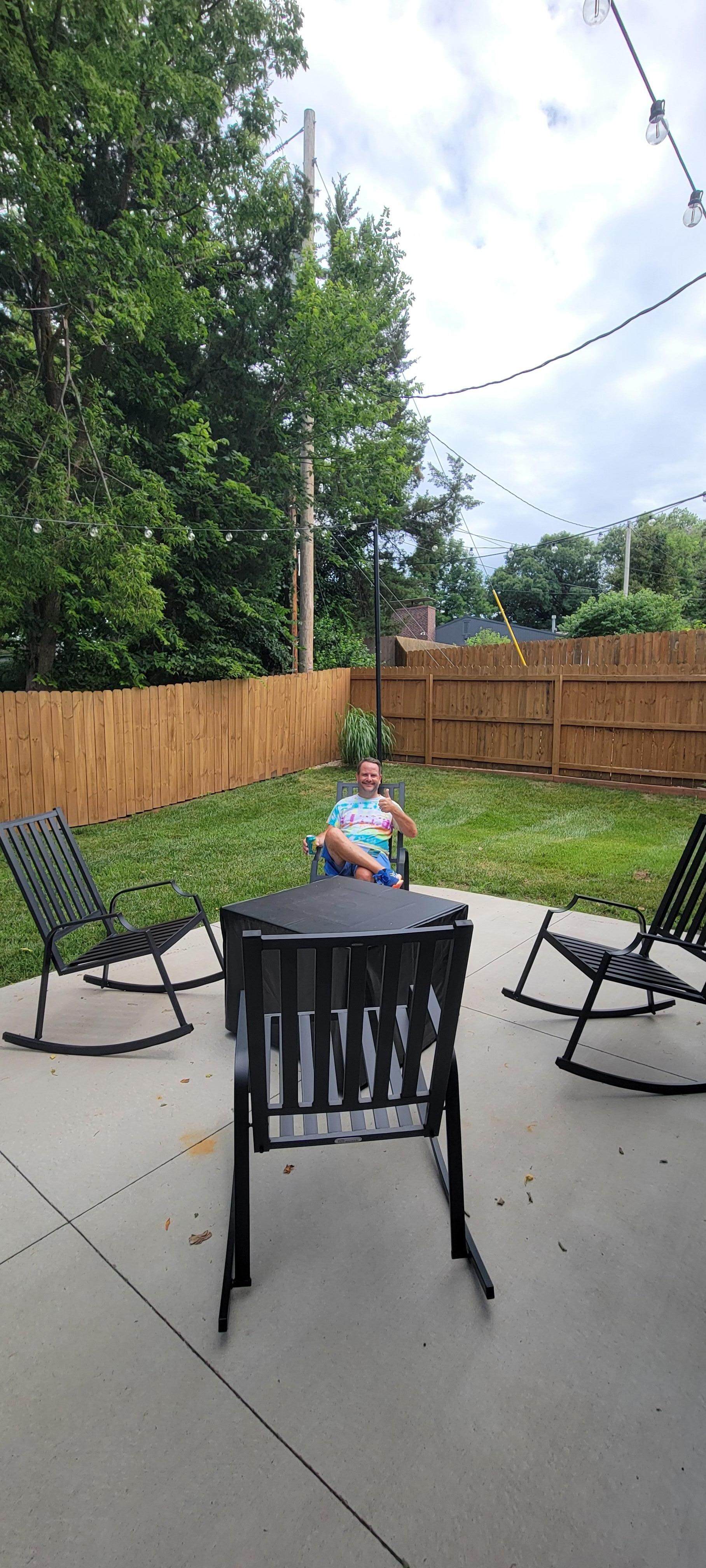 Relaxing in the backyard!