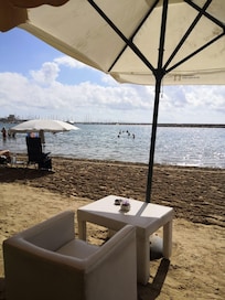 A beach bar just along the road