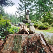 There are miles of forest trails on the property with charming stone piles everywhere!