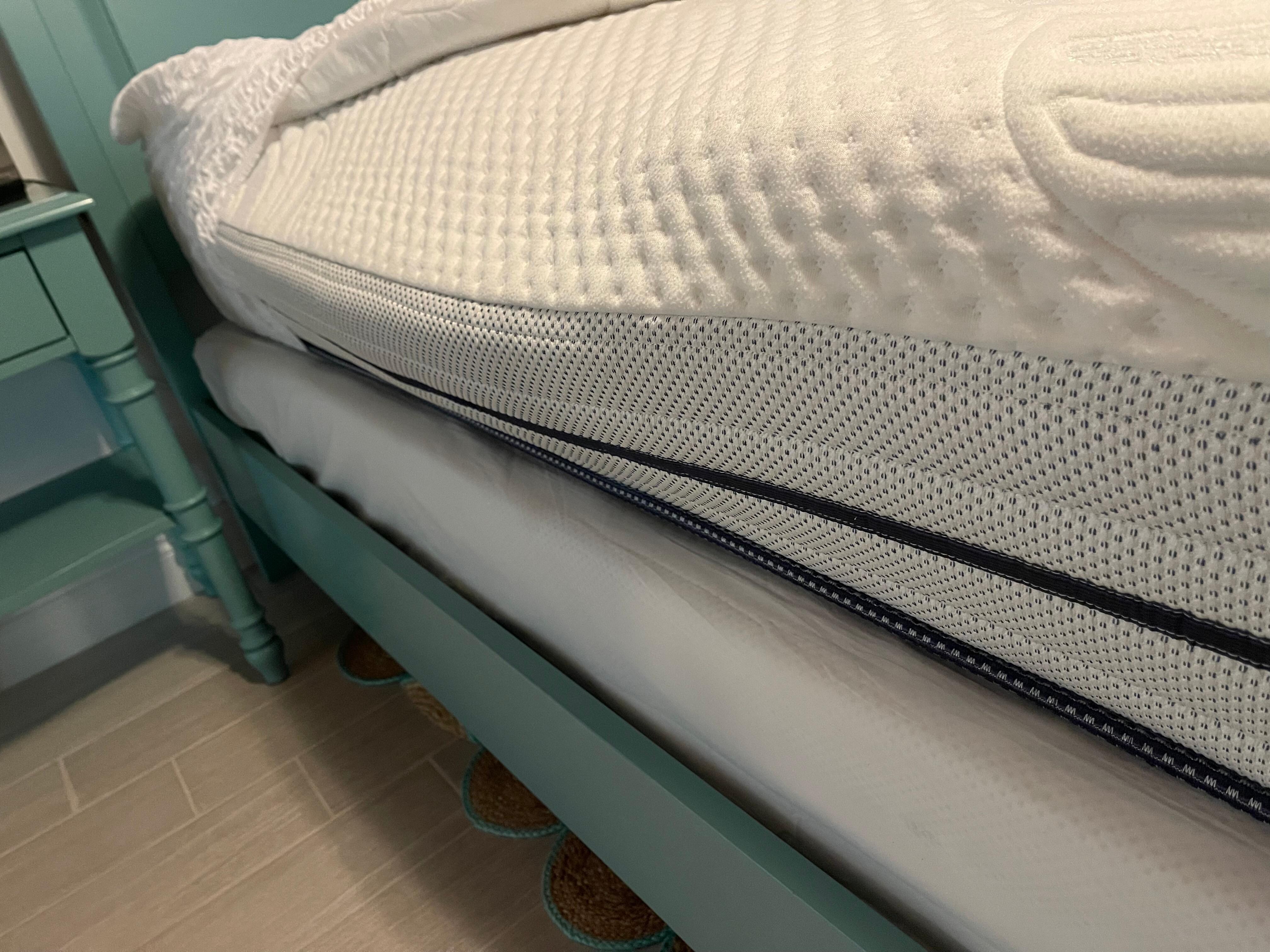 Sagging broken down gel top mattress; note how high it is.