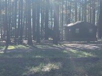 Side view of cabins from hwy
