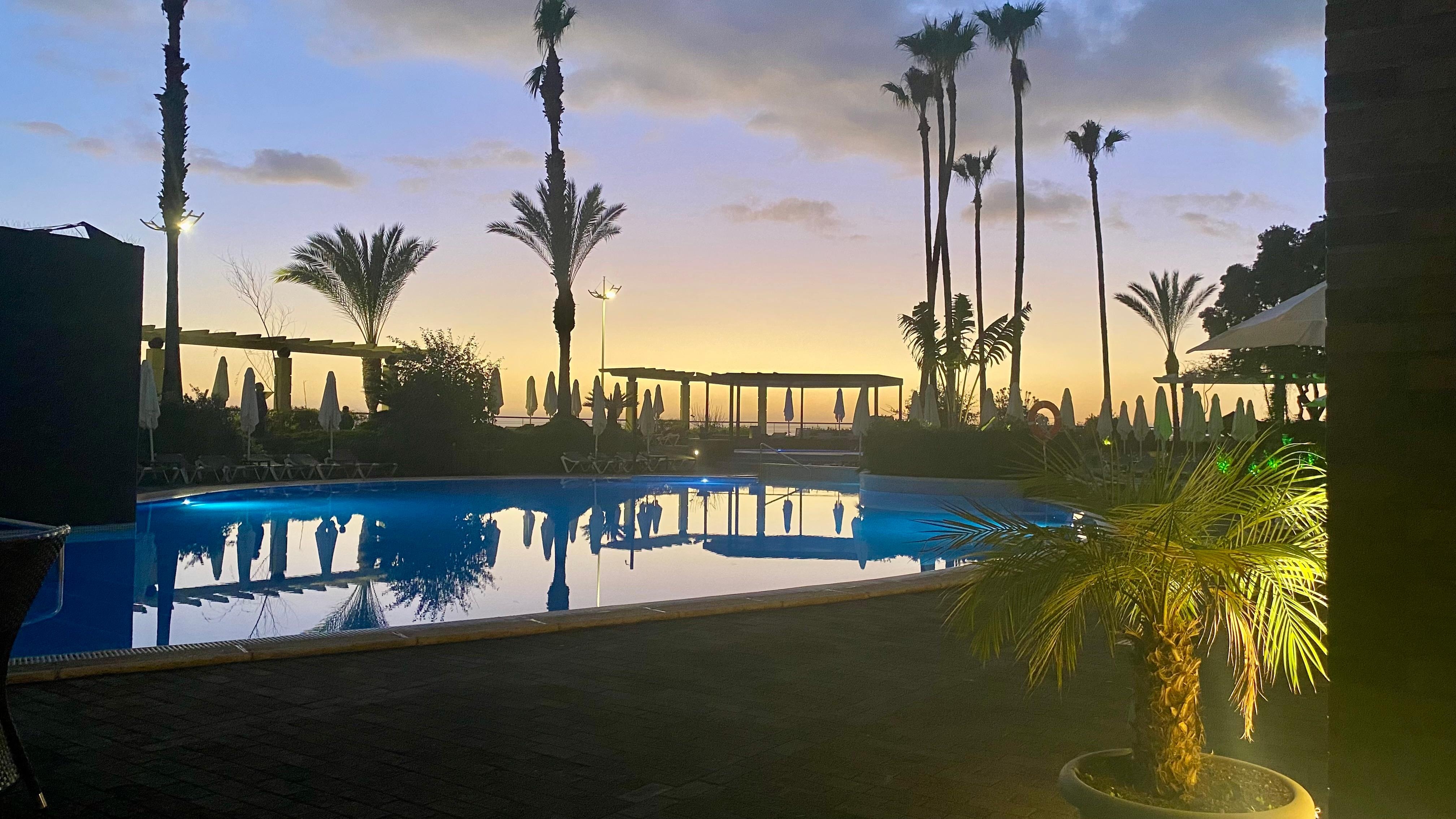 The pool at sunset