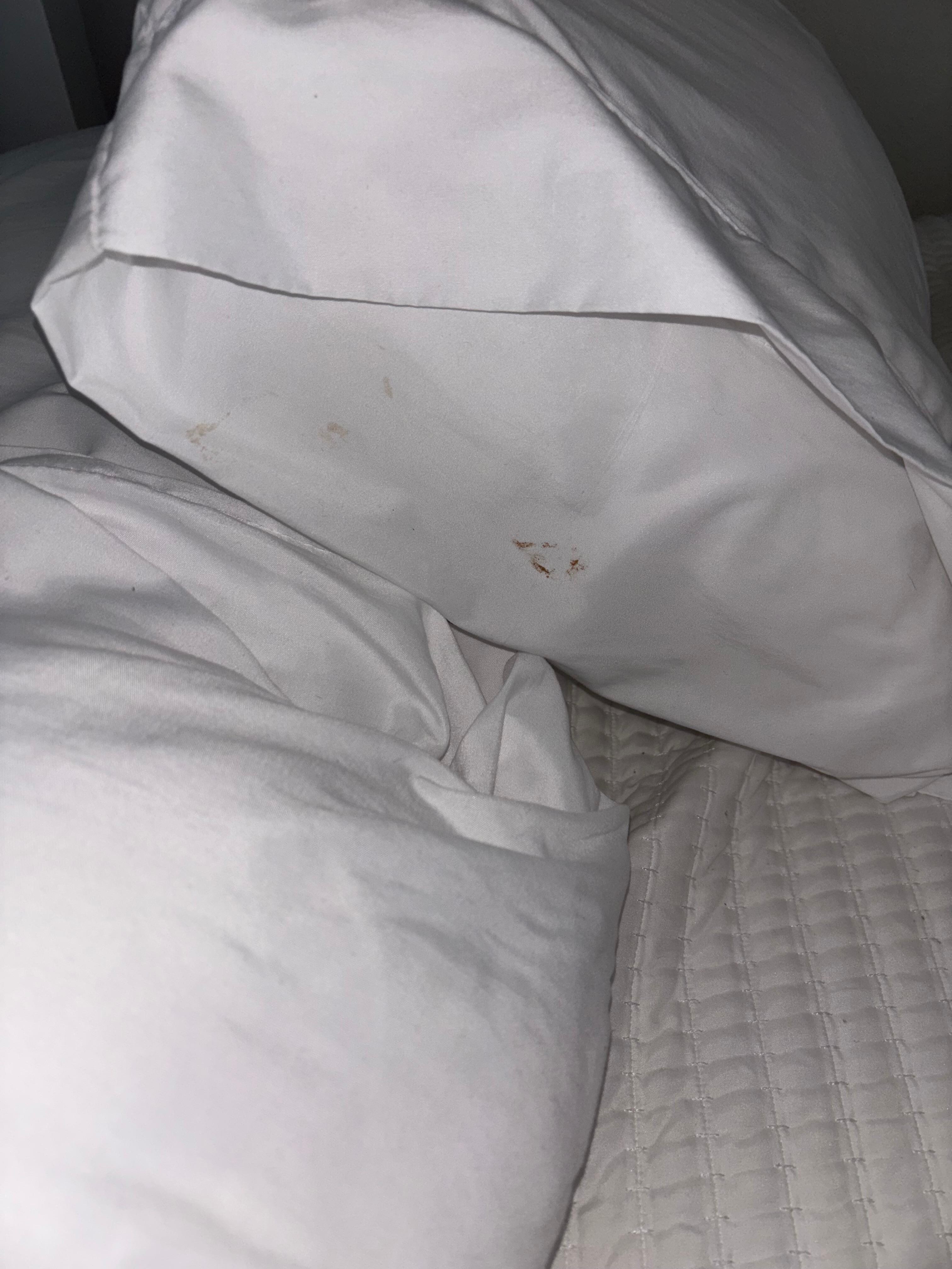 dirty pillow in upstairs bedroom