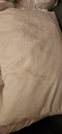 Dirty pillow case this first night we checked in.