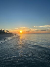Sunrise taken from beach in front of condos