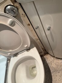 Trim missing off the  basin and mould and discolouration