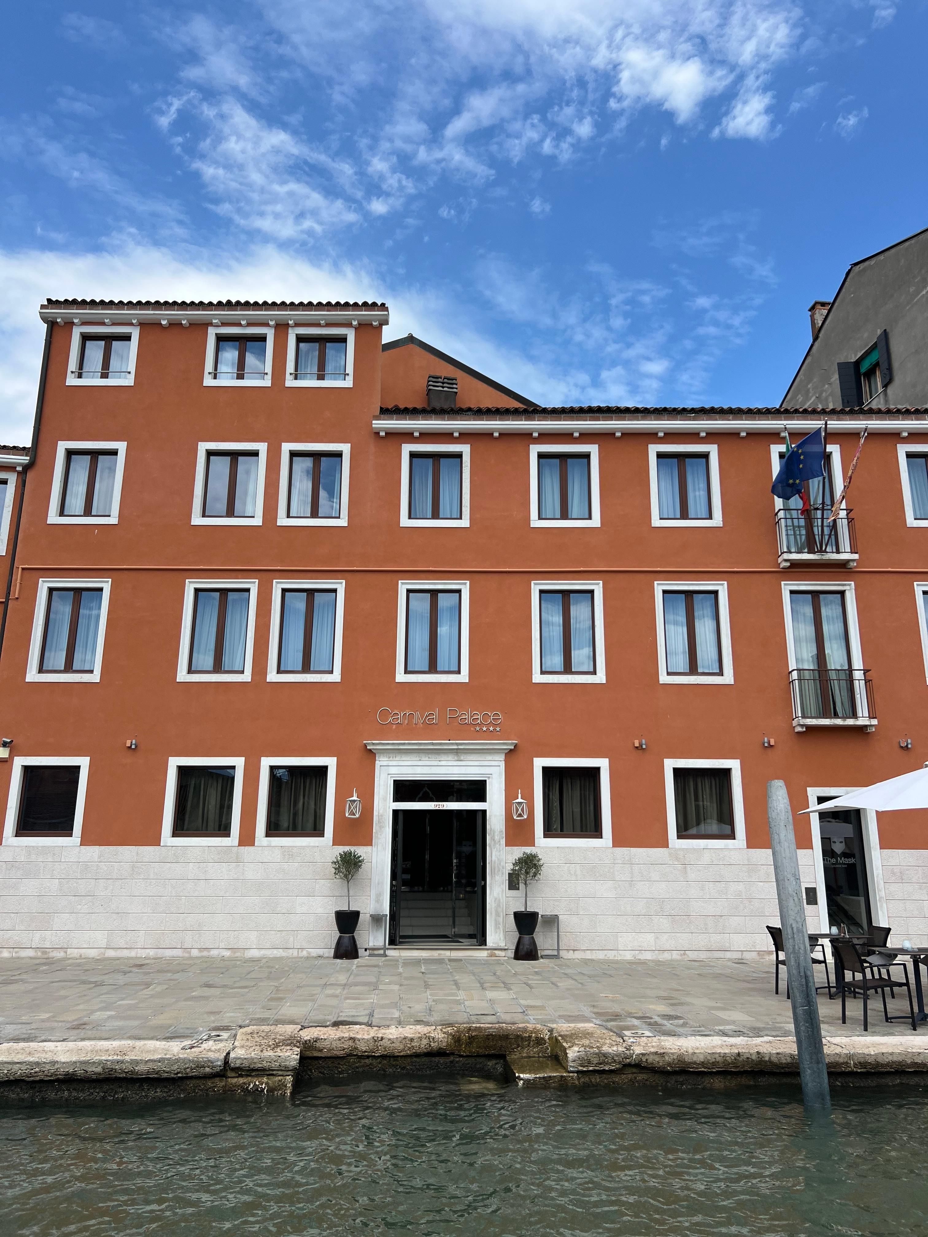 Facade of hotel taken from Canal