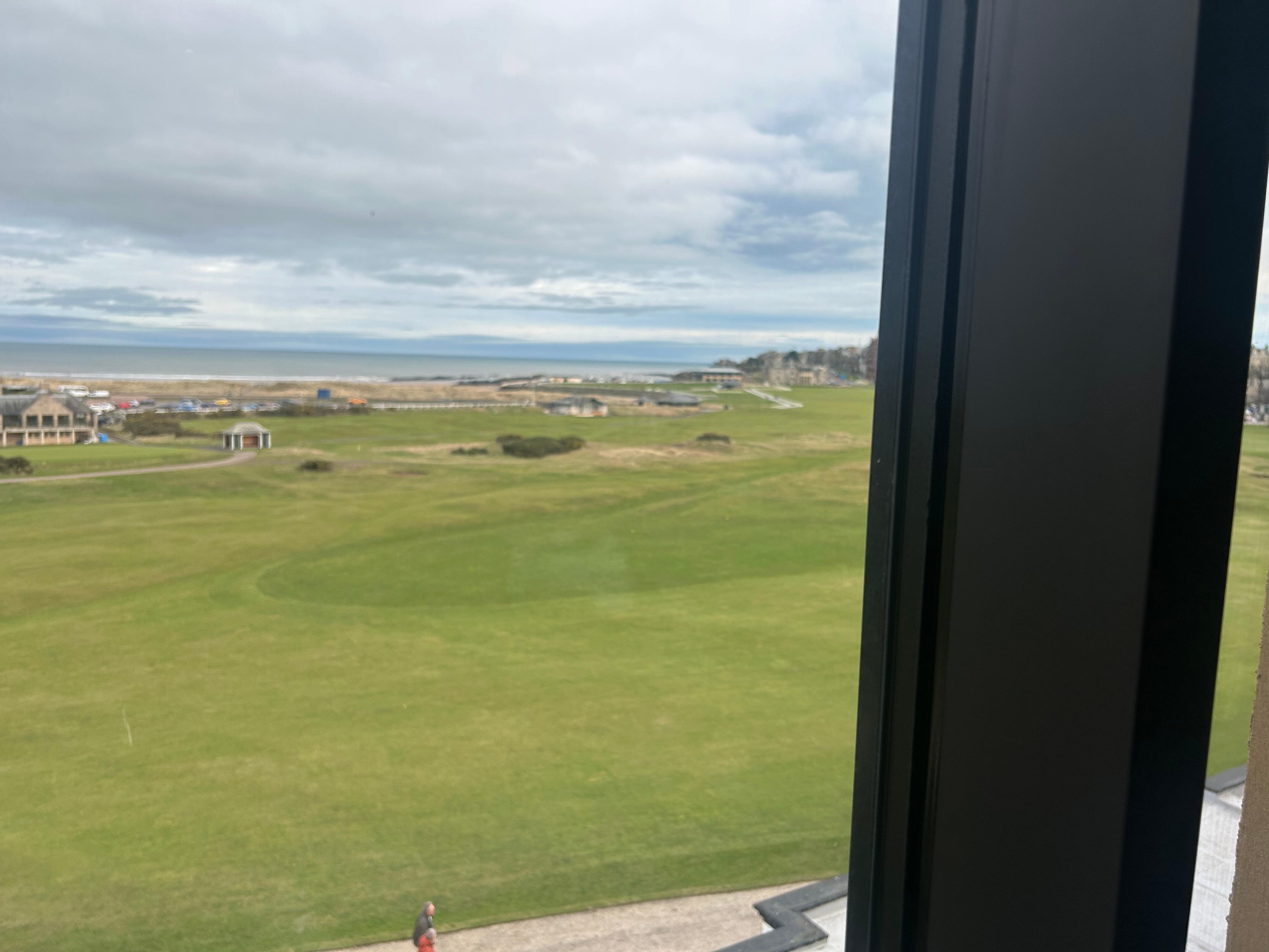 View to the Old Course golf course. 