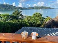 Breakfast on the balcony.