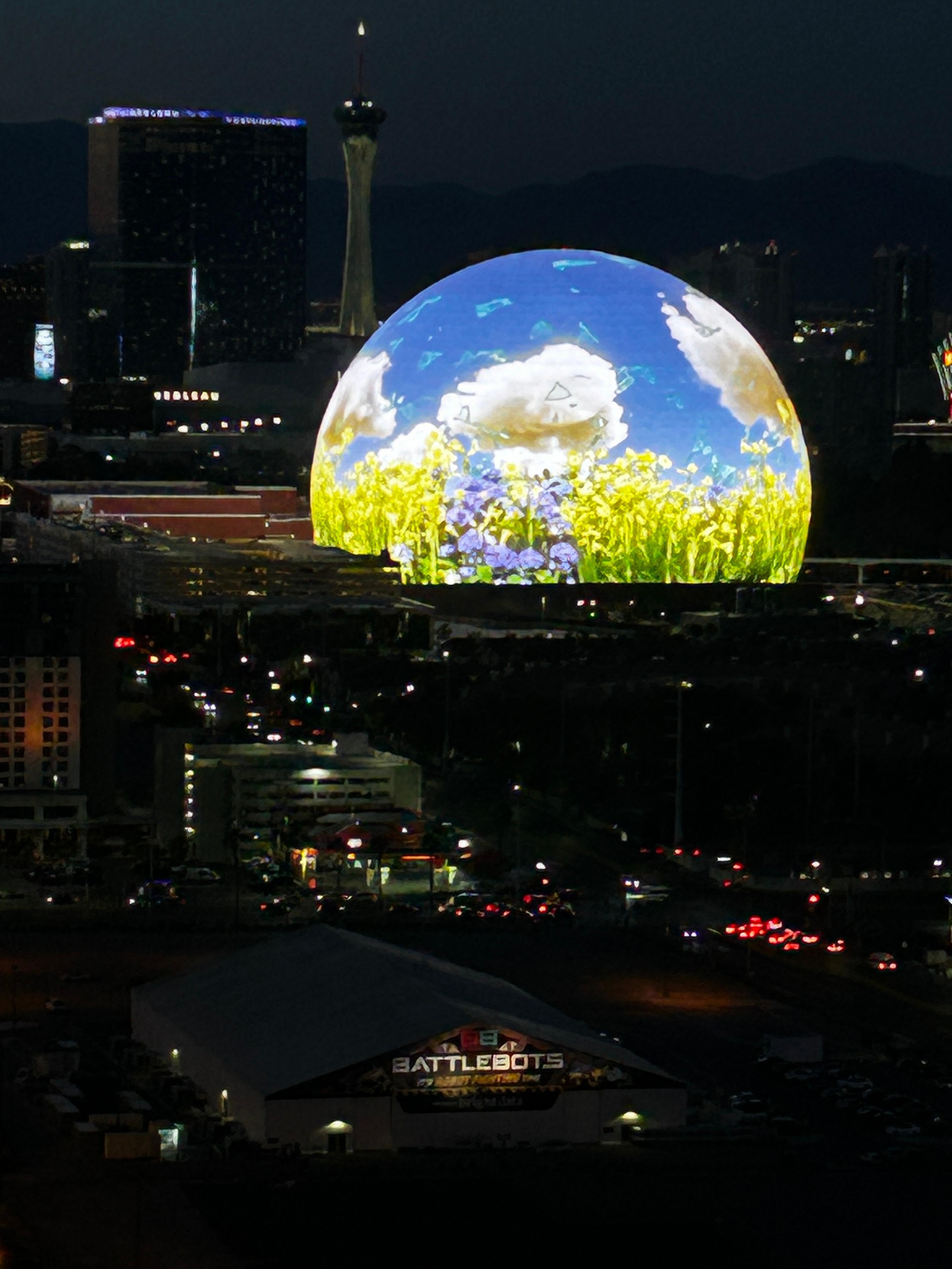 View of Sphere from tower 3, floor 31, looking North