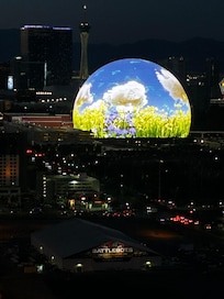 View of Sphere from tower 3, floor 31, looking North