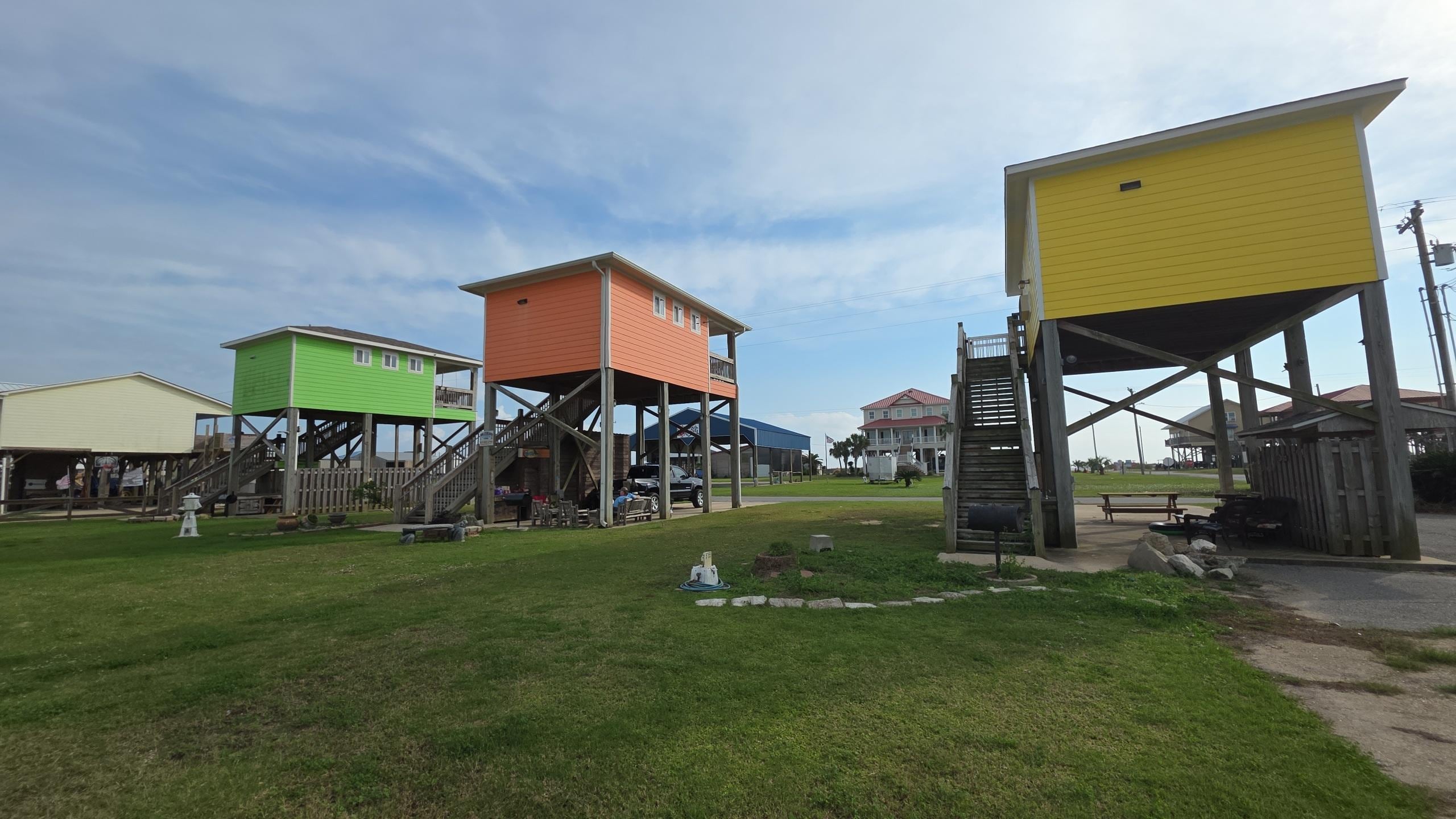 All of the cabins side by side 