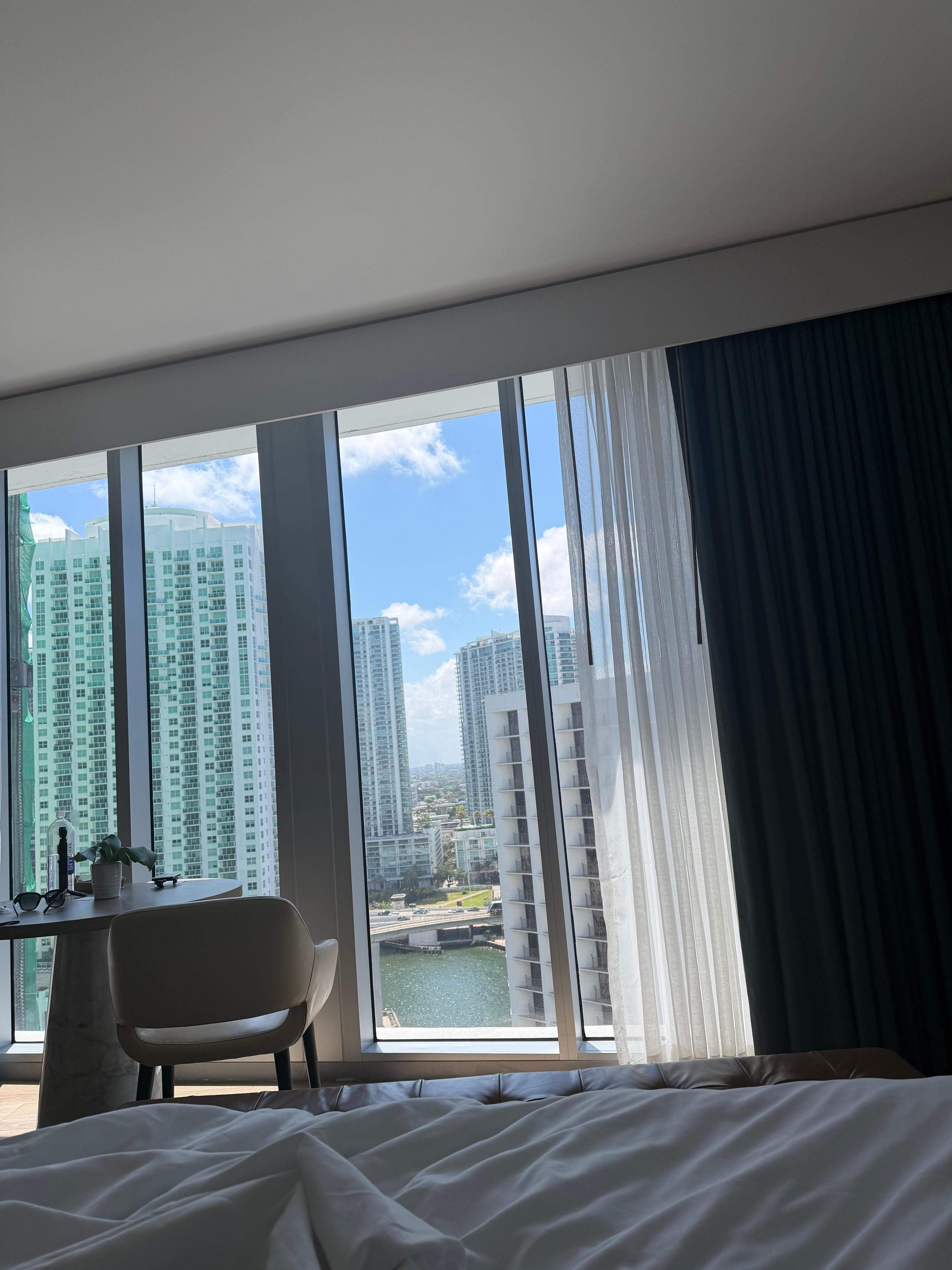 View from the bed on the 23rd floor
