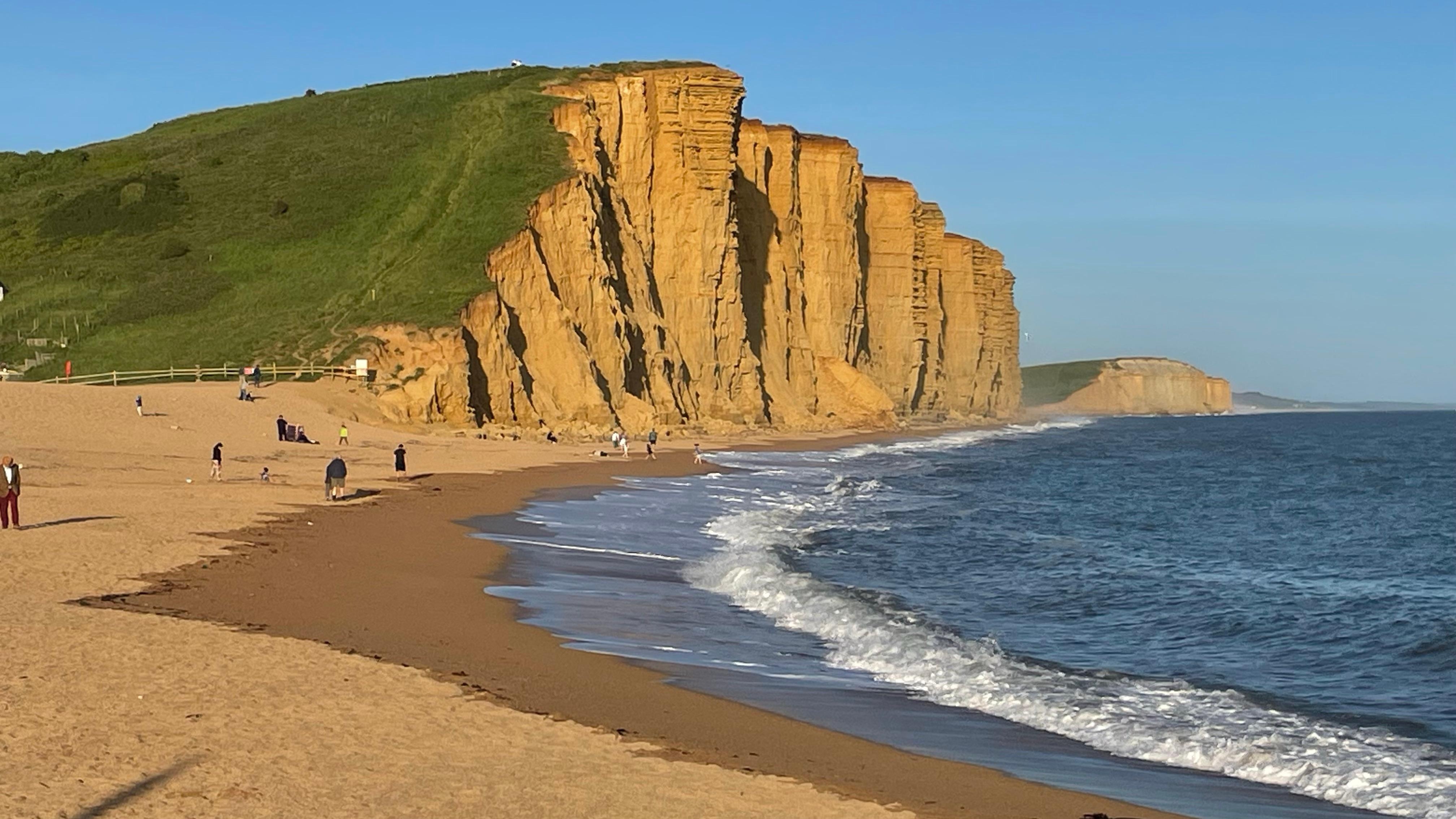 West Bay cliffs and beach