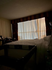 This was the darkest the room got with the sheets and giant light outside.