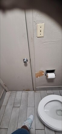 The wallpaper and flooring coming up and torn, I can only add pics but the tub was nasty also