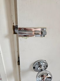 Cheap broken Bathroom Door lock (no slider/bolt), so whistle when you are using the loo)
