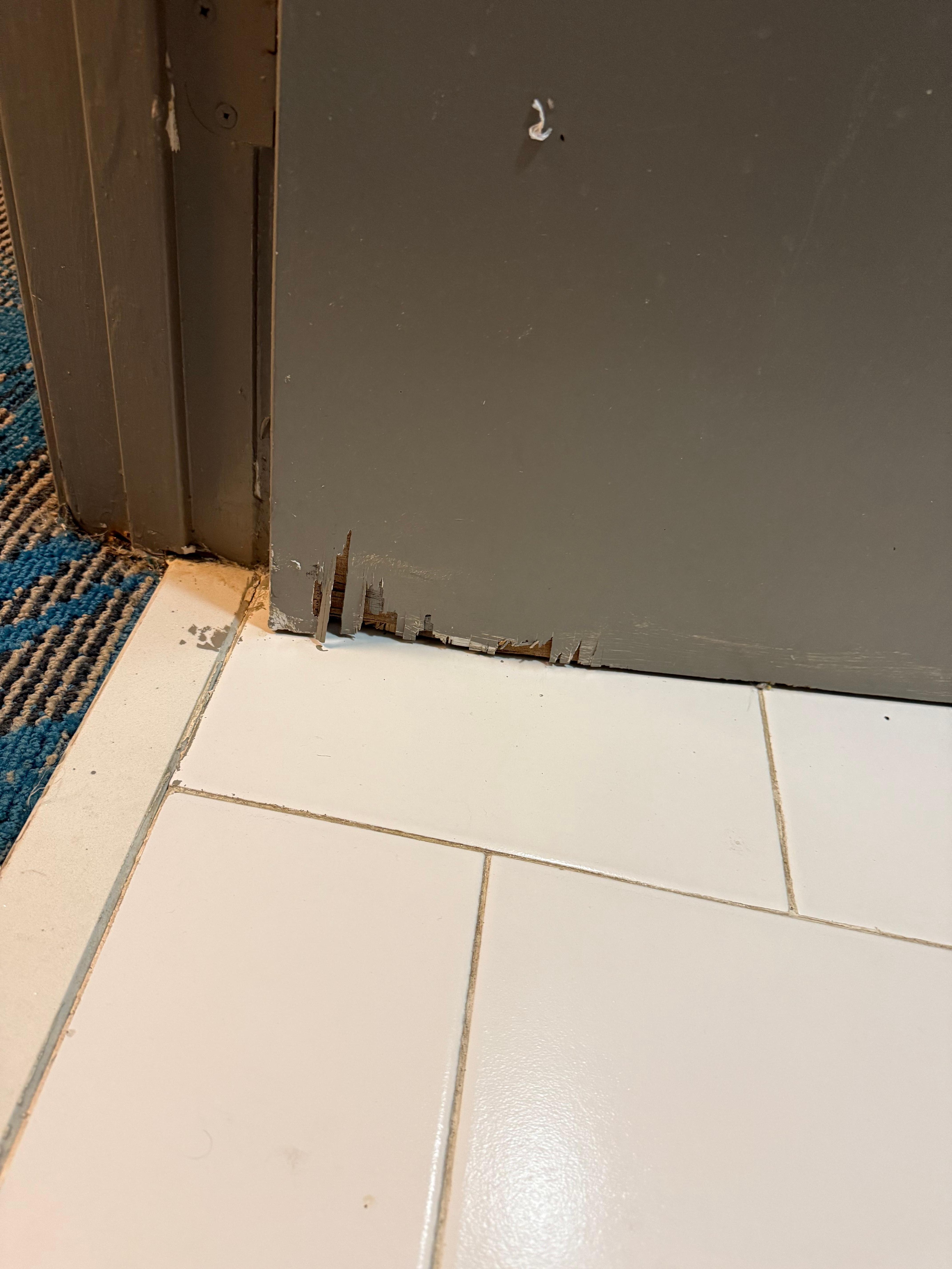 Door in the bathroom- 