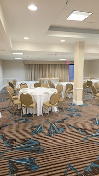 Reception hall before adding our decorations. We had about 38 people, with room to move and mingle.