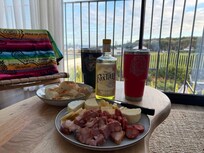 Local beverage and cheeses