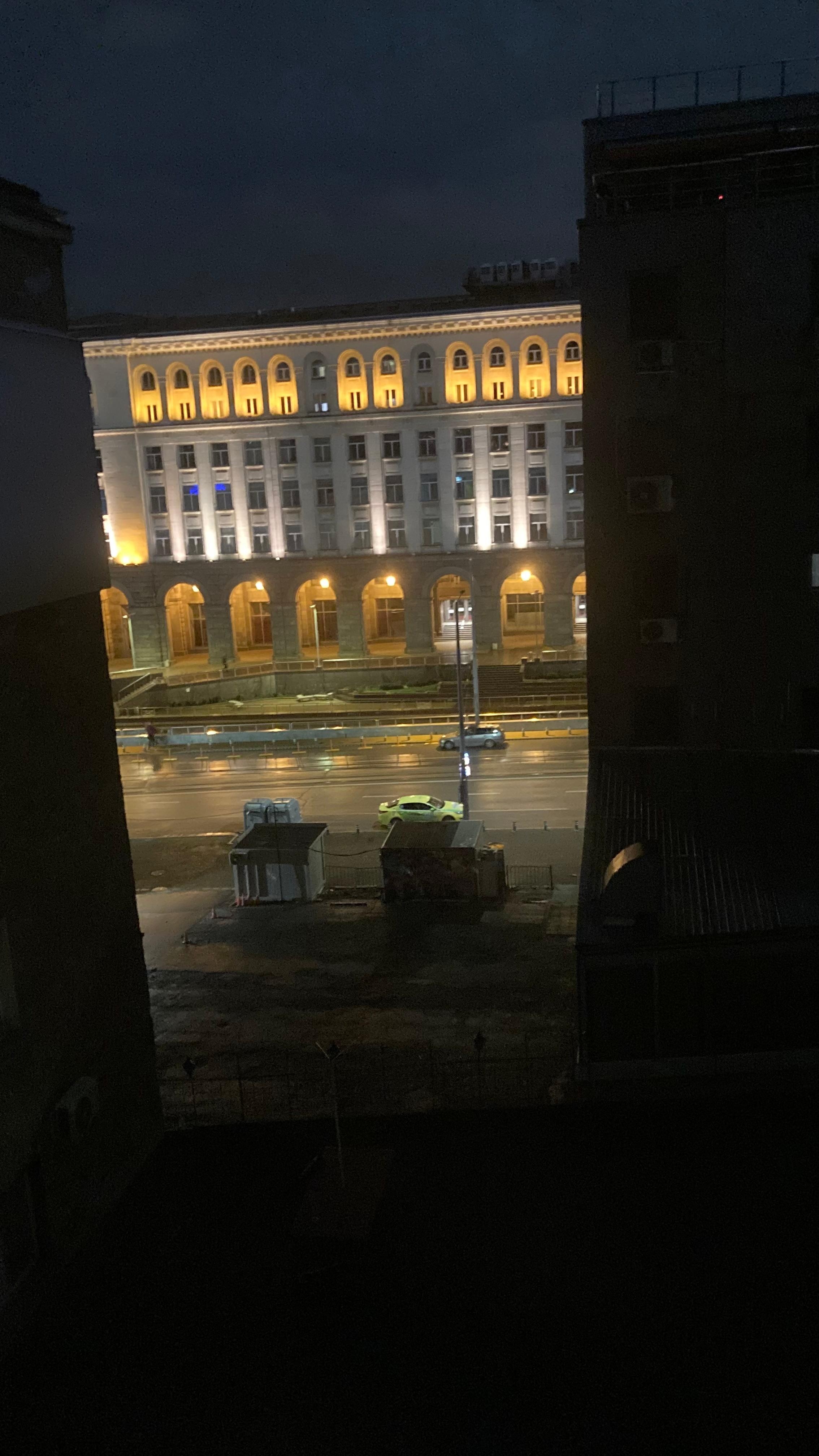 Nighttime view from the apartment