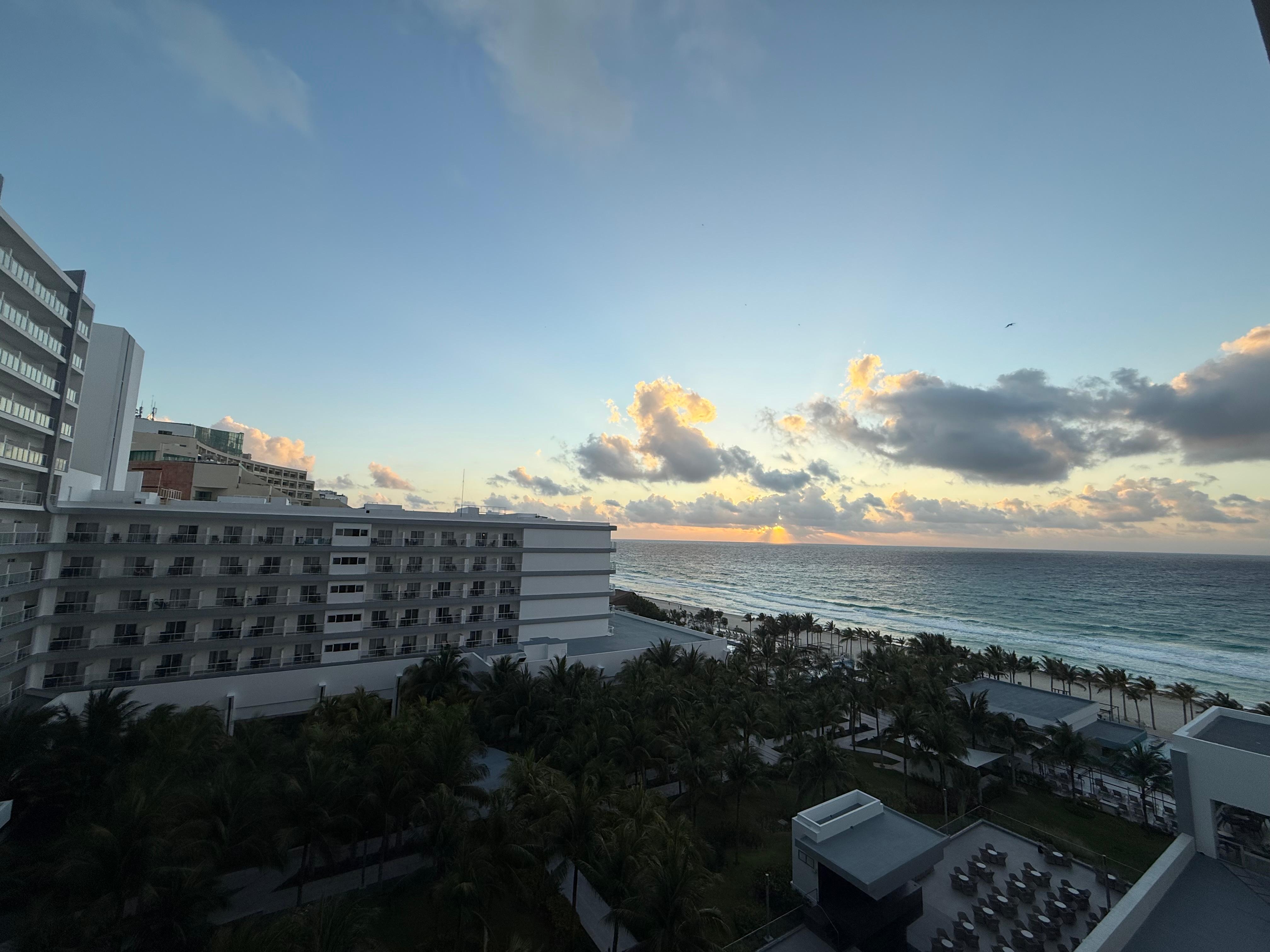 Sunrise from our balcony. 