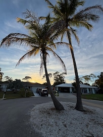 Sunset over the house
