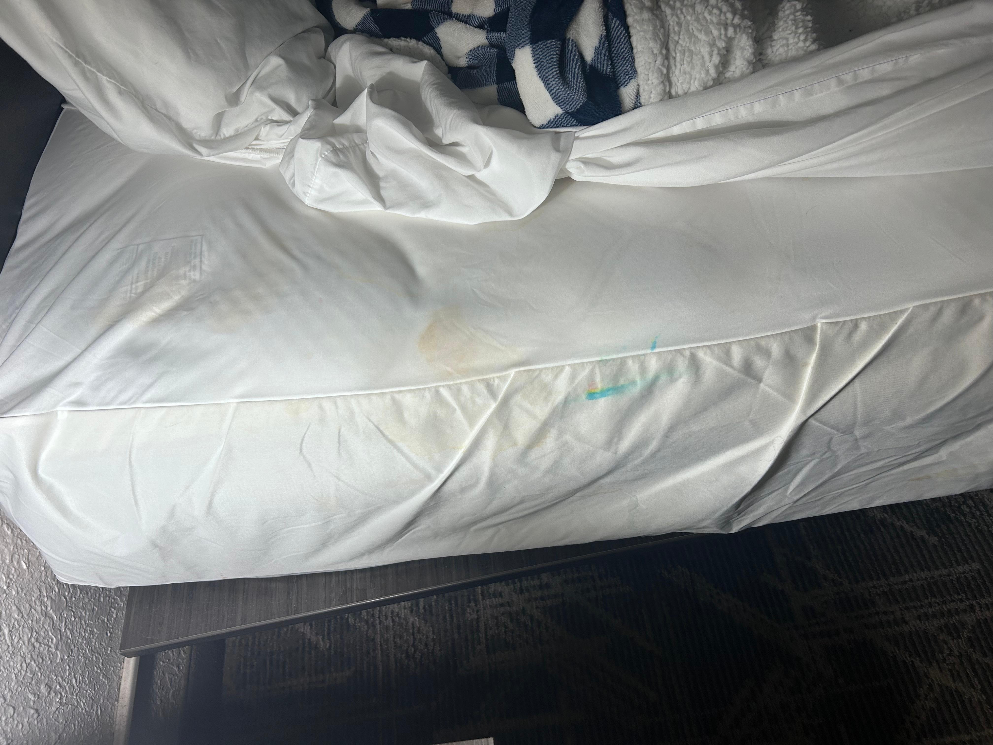 The actual mattress itself was old, stained and smelled. 