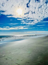 The beach outside the property