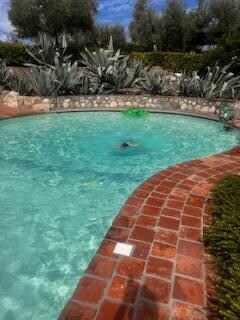 Pool overlooking the hillside leading to the Lake