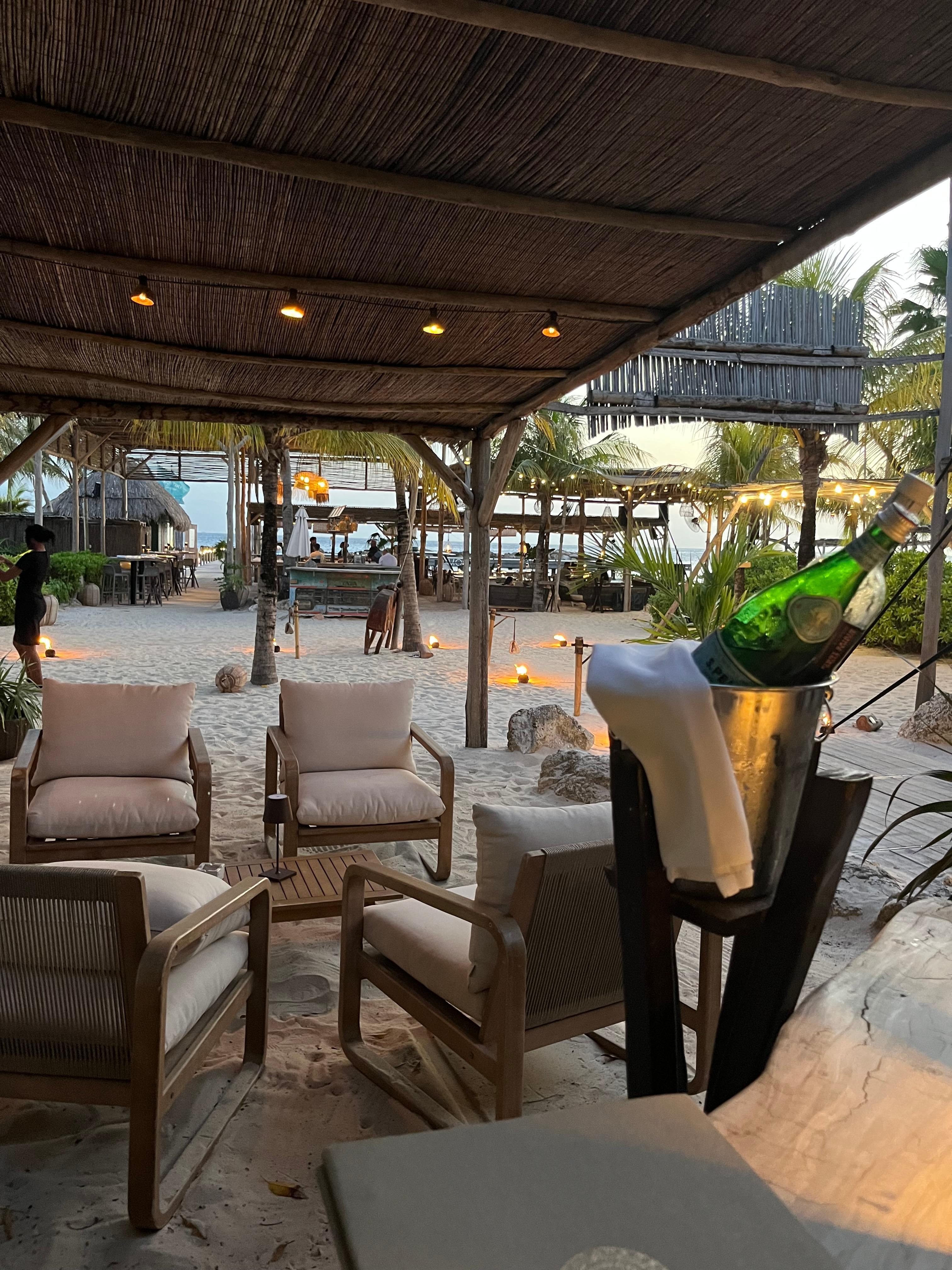 View from one of the beach side restaurants. 