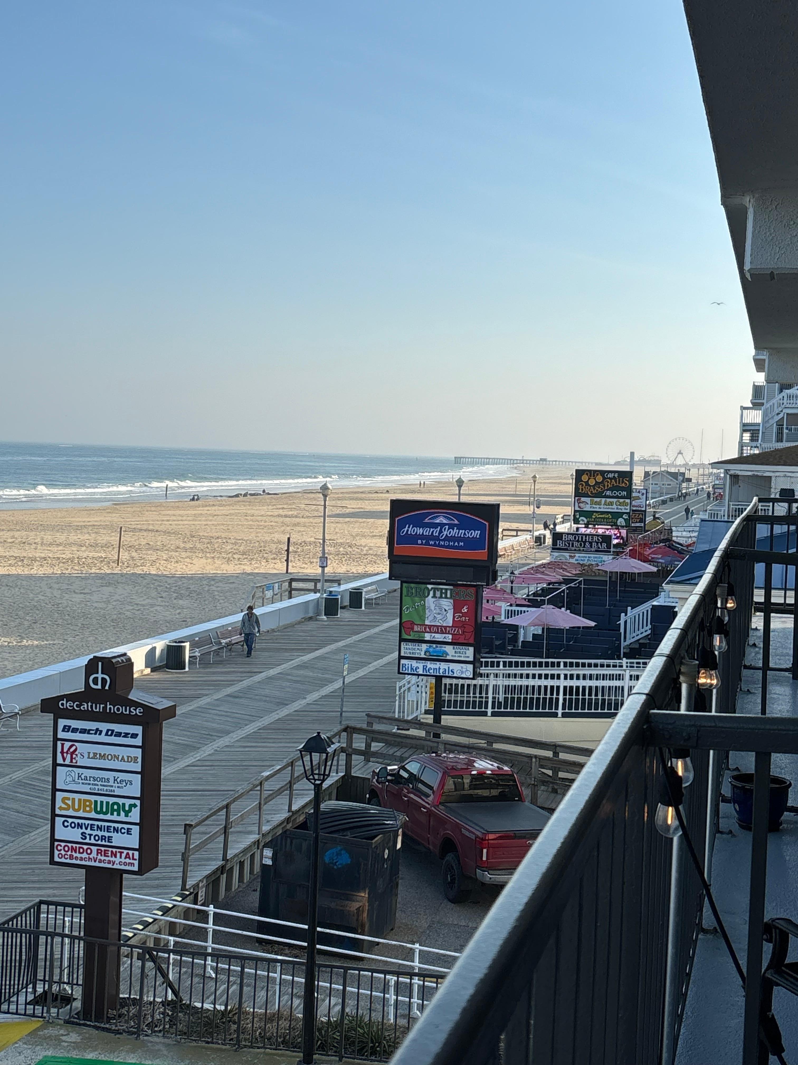 A view of the boardwalk from the balcony.