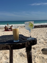 Beach chairs and great beverages