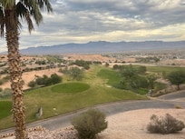 10th tee box at Falcon Ridge adjacent to patio.