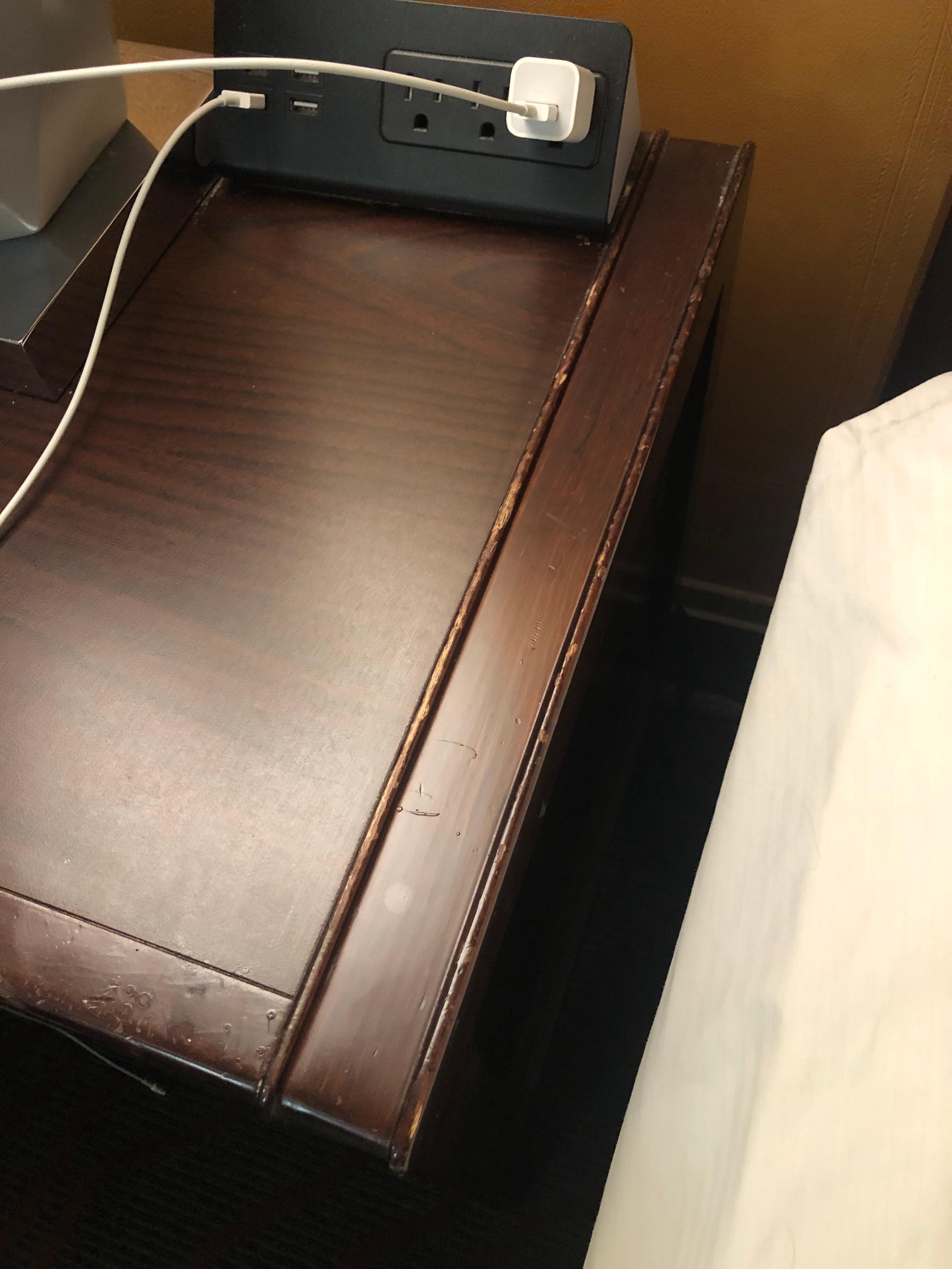 Extremely old furniture shows much wear 