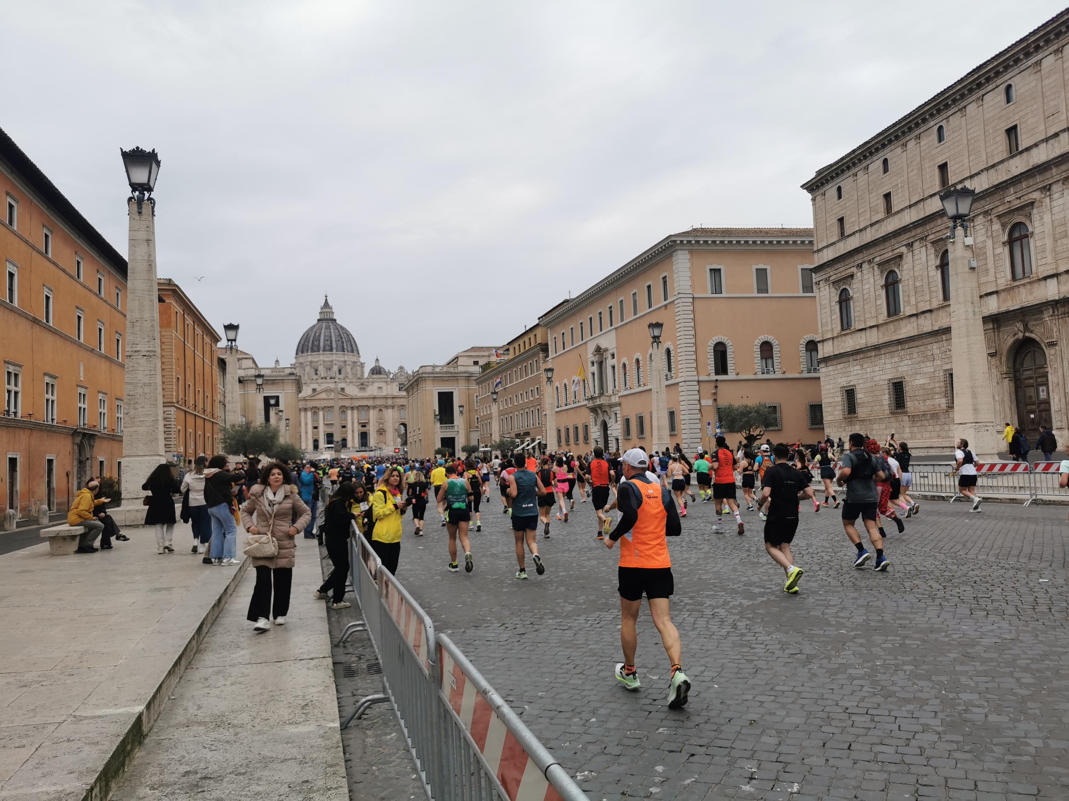 A view of the Rome Marathon from right outside the property