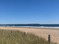 The beach, just a block away