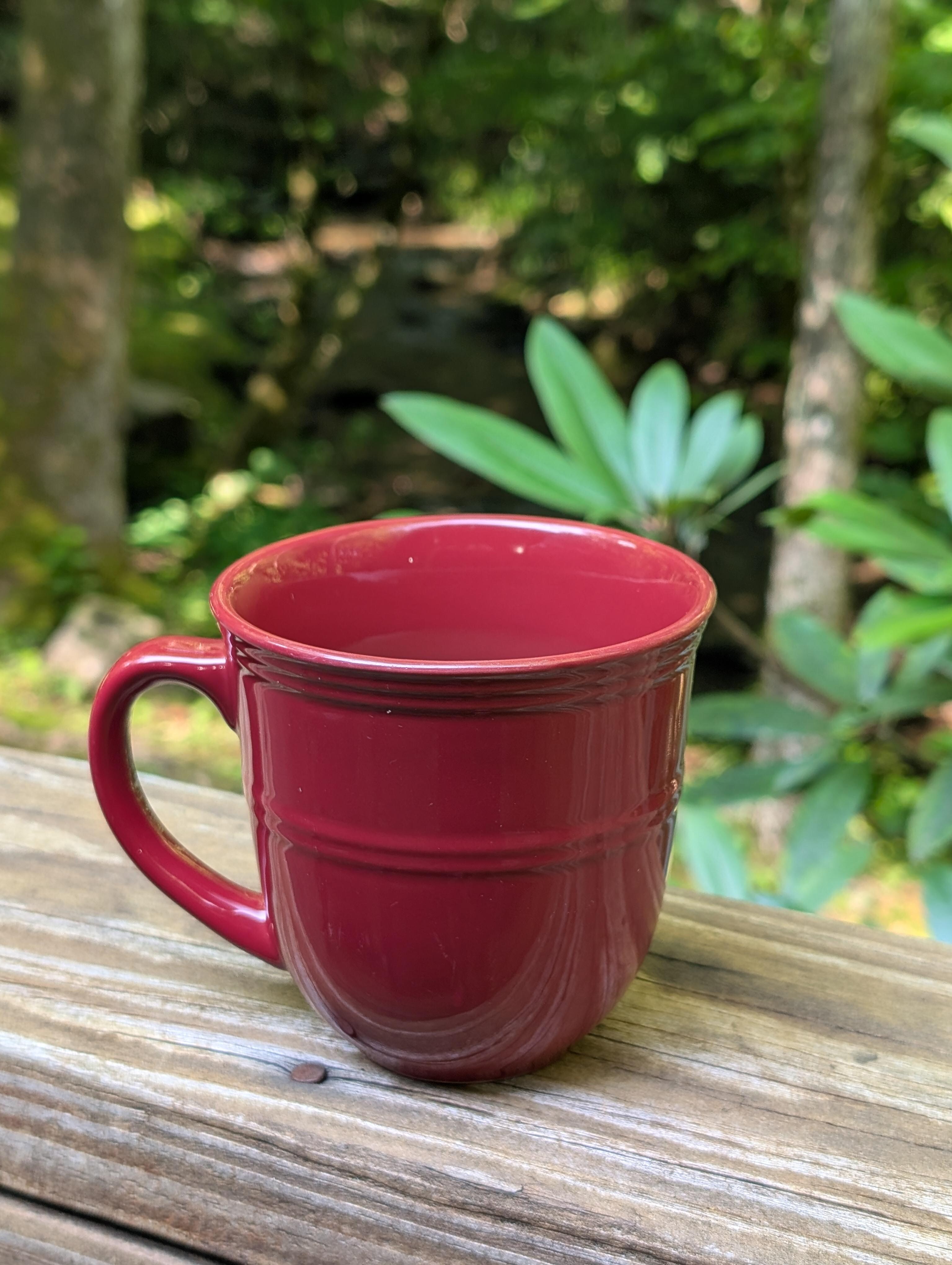 Back porch, the best coffee spot.